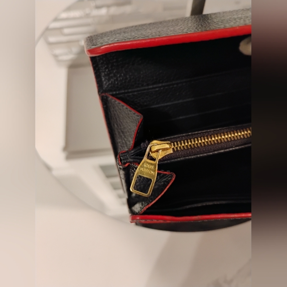 Louis Vuitton Empreinte Sarah Wallet with GHW - Navy Leather - Picture 5 of 11
